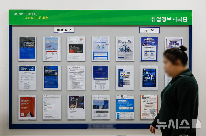 [서울=뉴시스] 정병혁 기자 = 지난해 12월 10일 서울시내 대학의 취업정보 게시판에 기업들의 모집관련 공고가 붙어 있다. 2025.12.10. jhope@newsis.com