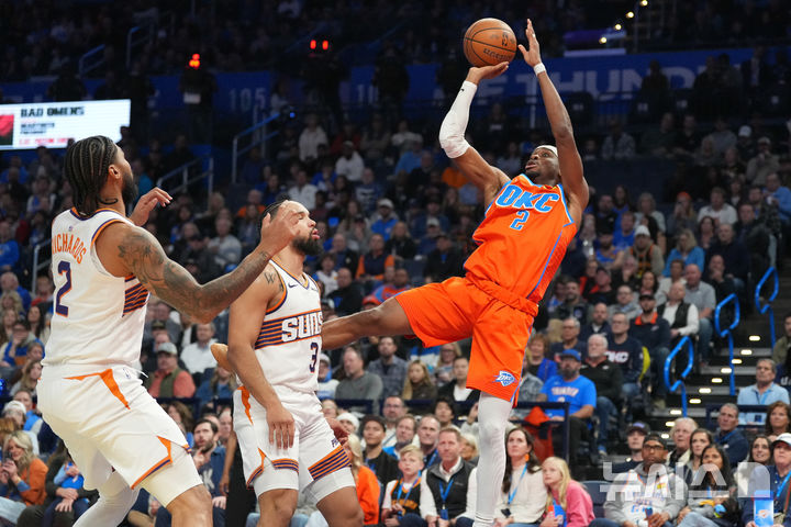 [오클라호마시티=AP/뉴시스] 미국프로농구(NBA) 오클라호마시티 썬더의 셰이 길저스 알렉산더. 2025.12.10.