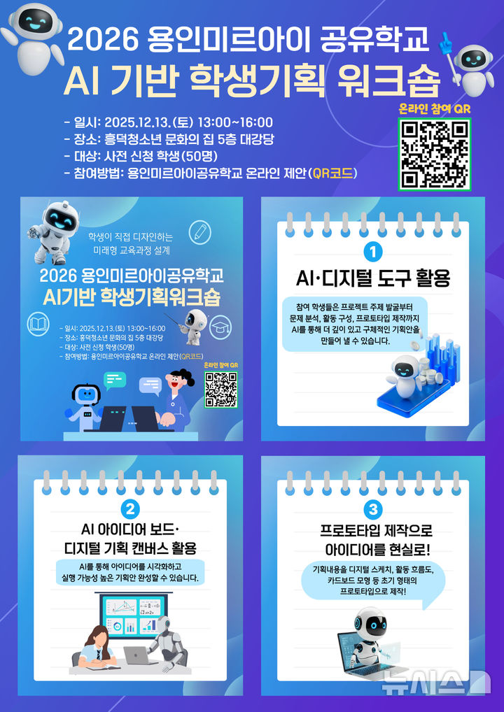 [용인=뉴시스] 인공지능(AI) 기반 학생기획워크숍 미래형 공유학교. (사진=용인교육지원청 제공) 2025.12.11. photo@newsis.com