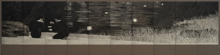 마음을 담아, 2025, Ink on Korean paper, 140 x 700 cm *재판매 및 DB 금지