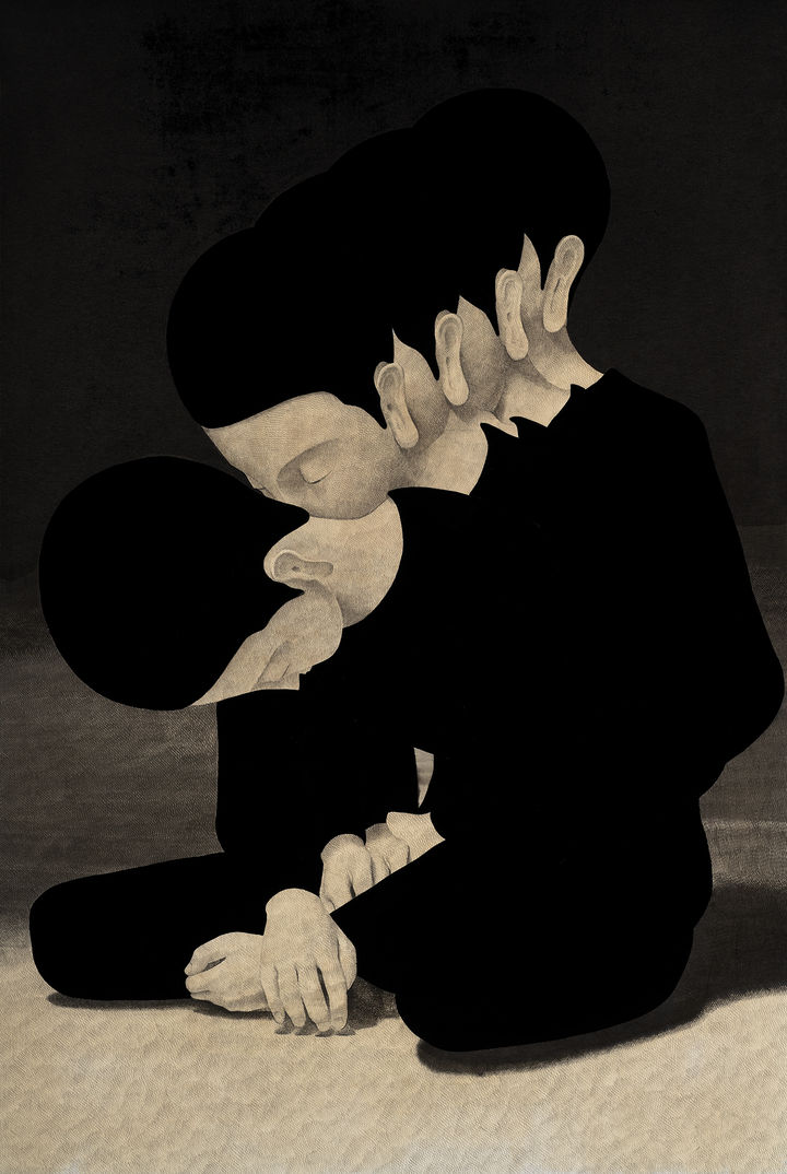 내부의 안쪽의 이면으로, 2025, Ink on Korean paper, 193.9 x 130.3 cm *재판매 및 DB 금지