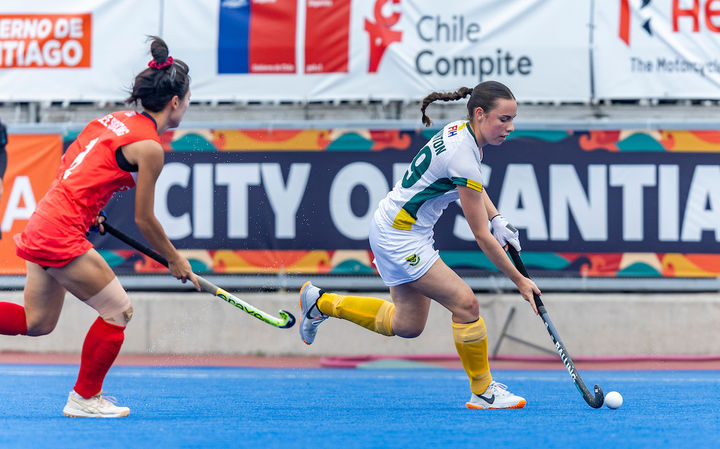 [서울=뉴시스] 남아공전에 나선 한국 주니어 여자하키 대표팀. (사진=국제하키연맹 SNS 캡처) *재판매 및 DB 금지