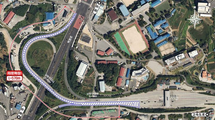 [원주=뉴시스] 2차로로 확장된 남원주나들목(IC) 진입로. (사진=원주시 제공) 2025.12.12. photo@newsis.com *재판매 및 DB 금지