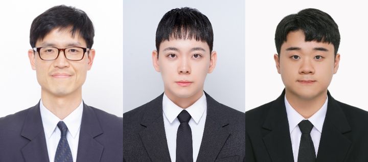 [울산=뉴시스] 구미현 기자 = UNIST 연구진. 사진 좌측부터 박영빈 교수, 이성환 박사(제1저자), 김재진 연구원(제1저자) photo@newsis.com *재판매 및 DB 금지