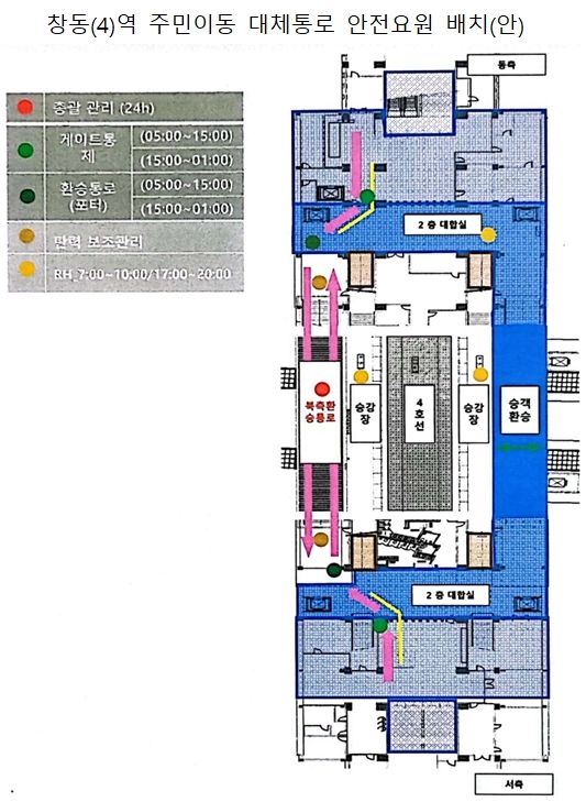 [서울=뉴시스] 창동역 공사로 이동통로 오늘 폐쇄…환승 통로 한시 개방. 2025.12.15. (자료=서울교통공사 제공)  *재판매 및 DB 금지