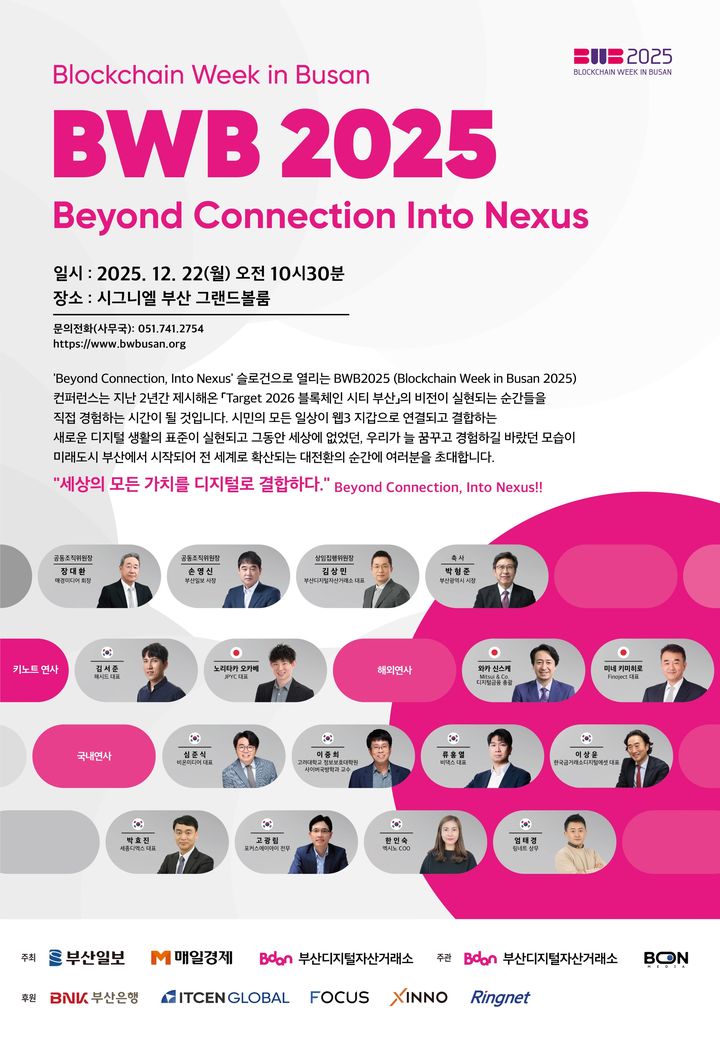 [부산=뉴시스] BWB2025 행사 포스터 (사진=BWB사무국 제공) 2025.12.15. photo@newsis.com *재판매 및 DB 금지