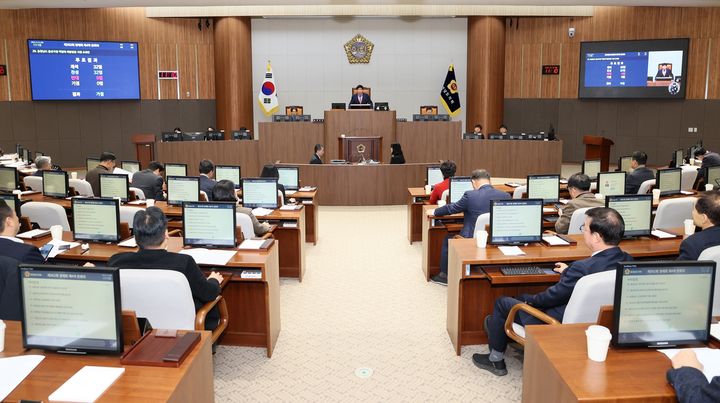 [홍성=뉴시스] 충남도의회 제362회 정례회 제4차 본회의 모습. *재판매 및 DB 금지