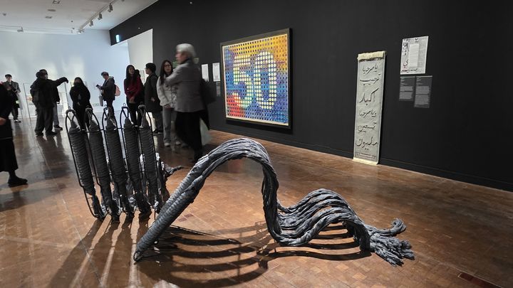 [사진=박현주 미술전문기자] 하산 샤리프(Hassan Sharif), 케이블 작품등이 전시된 3층 전시장. *재판매 및 DB 금지