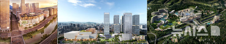 [광주=뉴시스] 광주 복합쇼핑몰 3종. 왼쪽부터 '더현대 광주' '더 그레이트 광주' '그랜드 스타필드 광주'. (사진=광주시청 제공·뉴시스 DB).  photo@newsis.com *재판매 및 DB 금지