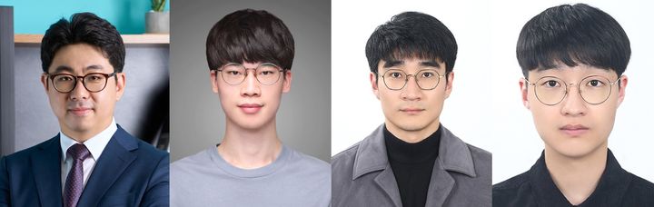 [울산=뉴시스] 구미현 기자 =UNIST 연구진. 사진 좌측부터 이종원 교수, 김재성 연구원(제1저자), 정형주 연구원, 이성진 연구원 photo@newsis.com *재판매 및 DB 금지