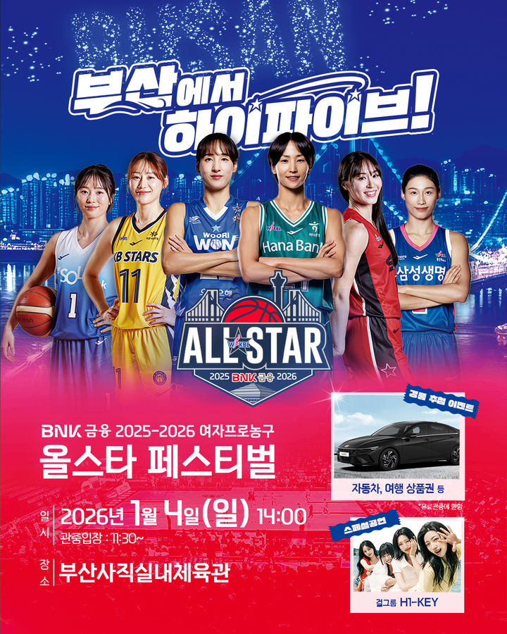 [서울=뉴시스] BNK금융 2025~2026시즌 여자프로농구 올스타전, 내년 1월4일 부산에서 개최. (사진=WKBL 제공) *재판매 및 DB 금지