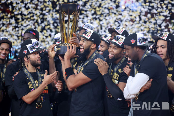 [라스베이거스=AP/뉴시스] 미국프로농구(NBA) 뉴욕 닉스. 2025.12.16.