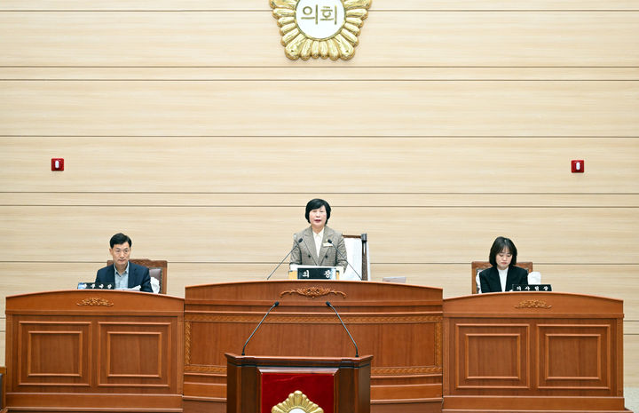 [보령=뉴시스] 폐회사 하는 최은순 보령시의회 의장. (사진=보령시의회 제공) 2025.12.17. photo@newsis.com *재판매 및 DB 금지