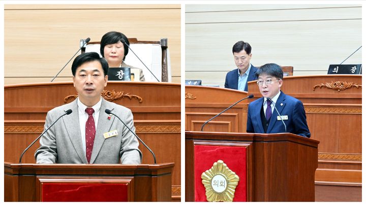[보령=뉴시스] 왼쪽부터 보령시의회 김정훈 의원과 이정근 의원. (사진=보령시의회 제공) 2025.12.17. photo@newsis.com *재판매 및 DB 금지