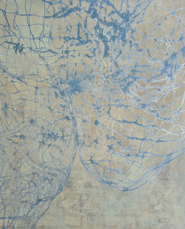 생성인연, 193x230cm, 한지,옷칠,자개분,주석분,2025 *재판매 및 DB 금지