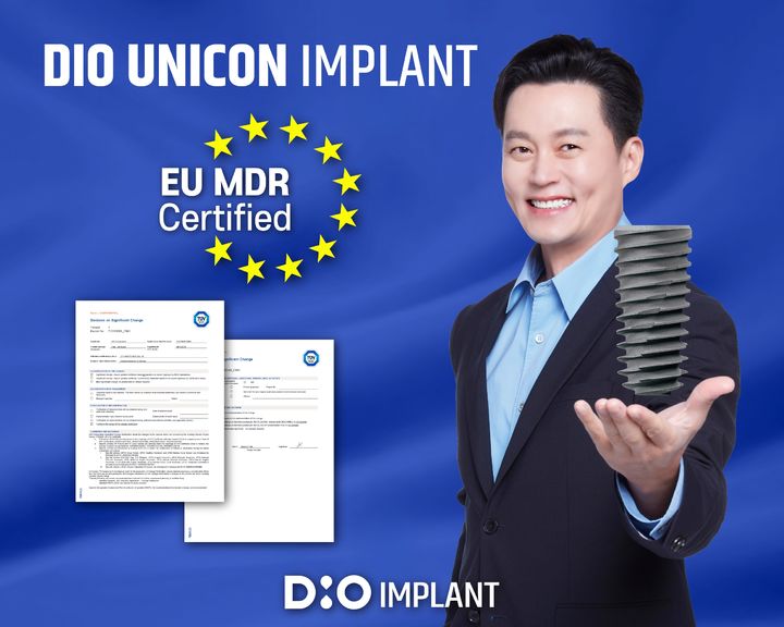 [부산=뉴시스] 디지털 임플란트 기업 디오는 유럽연합(EU)로부터 유니콘(UniCon) 임플란트 MDR(Medical Device Regulation) 인증을 획득했다. (사진=디오 제공) 2025.12.17. photo@newsis.com *재판매 및 DB 금지