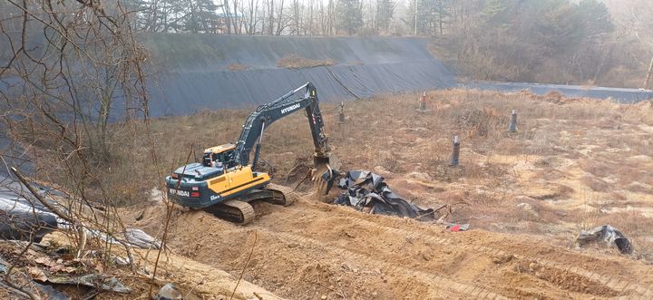[청주=뉴시스] 충북 청주시 서원구 현도면 생활자원회수센터 공사 현장. (사진=청주시 제공) photo@newsis.com *재판매 및 DB 금지