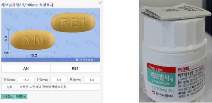 [서울=뉴시스] 회수폐기 품목 이미지 정보 (사진=식약처 의약품안전나라 제공) 2025.12.18. photo@newsis.com *재판매 및 DB 금지