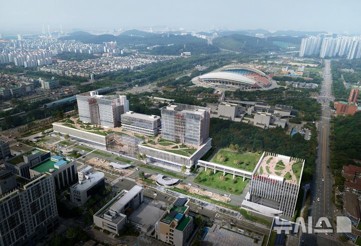 [서울=뉴시스] 고려대학교 안산병원 마스터플랜 장기 조감도. (사진= 고려대학교 안산병원 제공)