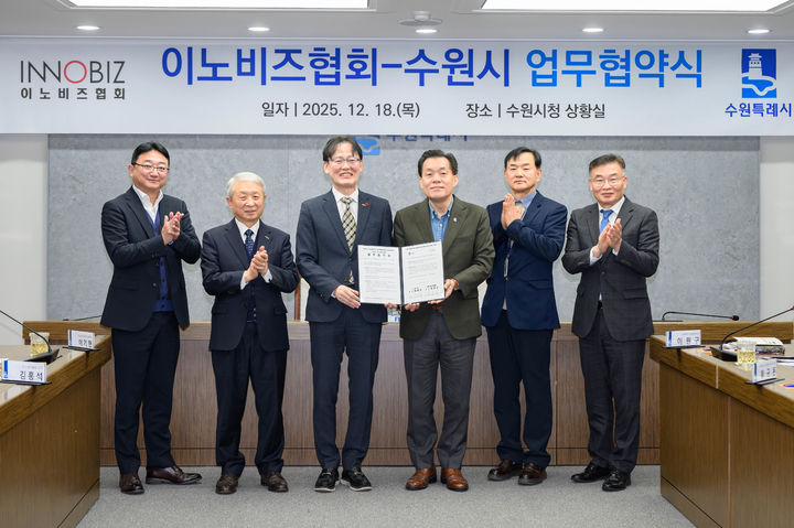 [수원=뉴시스] 업무협약식. (사진=수원시 제공) 2025.12.18. photo@newsis.com *재판매 및 DB 금지
