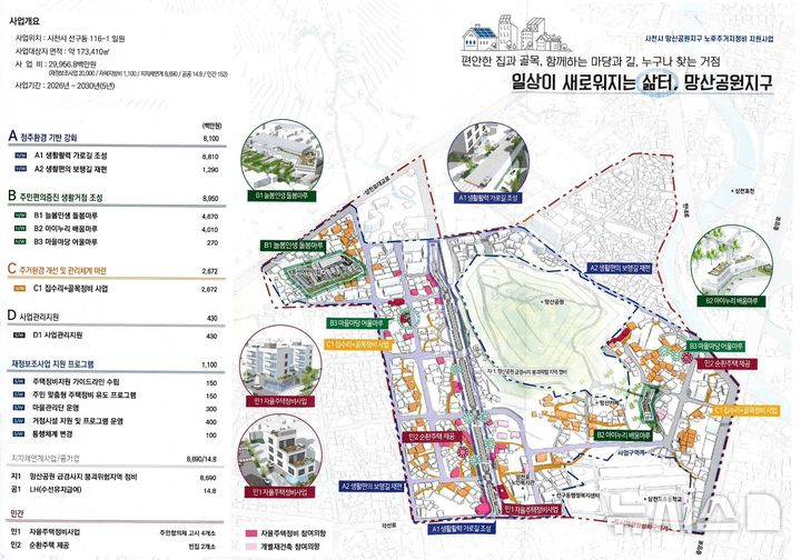 [사천=뉴시스]경남 사천시 망산공원지구 도지새생 게획도.