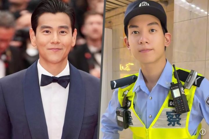 [뉴시스]상하이의 신입 경찰관이 대만 배우 펑위옌을 닮아 화제가 되고 있다. (사진 = SCMP 캡처) *재판매 및 DB 금지
