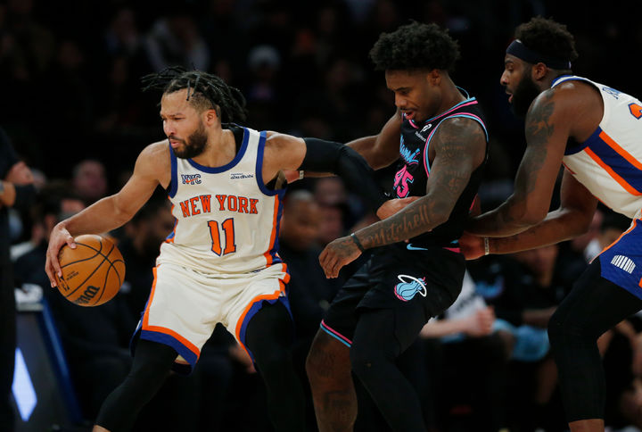 [뉴욕=AP/뉴시스] 미국프로농구(NBA) 뉴욕 닉스의 제일런 브런슨. 2025.12.21.