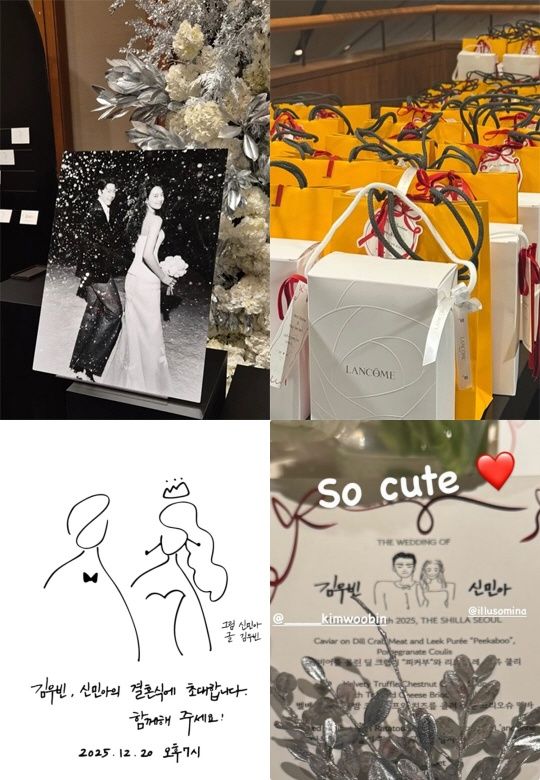 [서울=뉴시스]김우빈과 신민아의 결혼식 답례품(사진=SNS 캡처)2025.12.22. photo@newsis.com *재판매 및 DB 금지