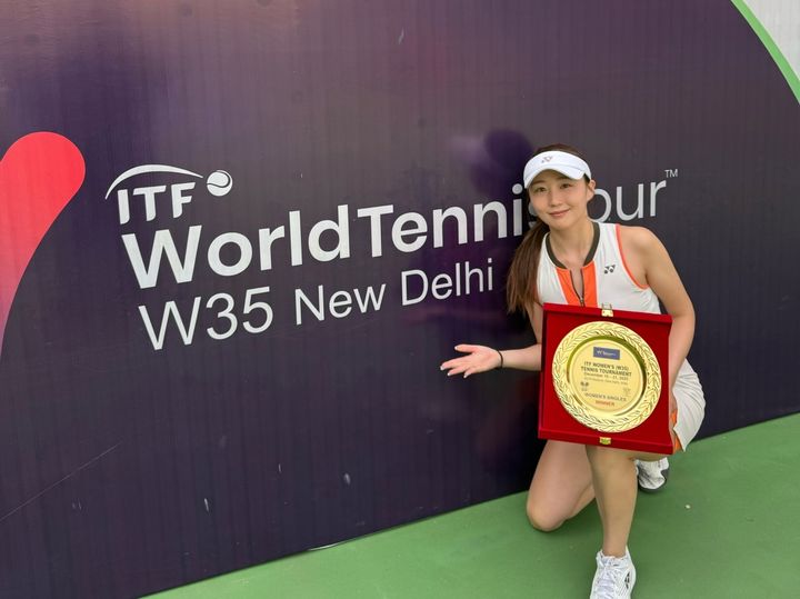 [서울=뉴시스] 국제테니스연맹(ITF) 인도 뉴델리 대회 단식 우승을 차지한 박소현. (사진 = 프레인스포츠 제공) *재판매 및 DB 금지