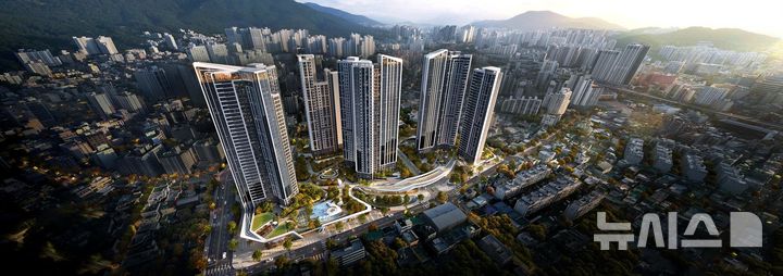 [서울=뉴시스] 부산 온천5구역 재개발 사업 조감도.