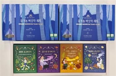 [세종=뉴시스] 신선 버섯 수출의 한계를 보완하기 위해 가공 제품 개발도 추진했다. 느티만가닥버섯을 활용한 체중 조절용 단백질 차 '프로틴 호로록'과 영지·상황·노루궁뎅이 등 약용버섯을 활용한 '유기농 버섯차'가 대표적이다. 사진은 유기농 버섯차 제품. (사진 = 농림축산식품부 제공) 2025.12.22. *재판매 및 DB 금지