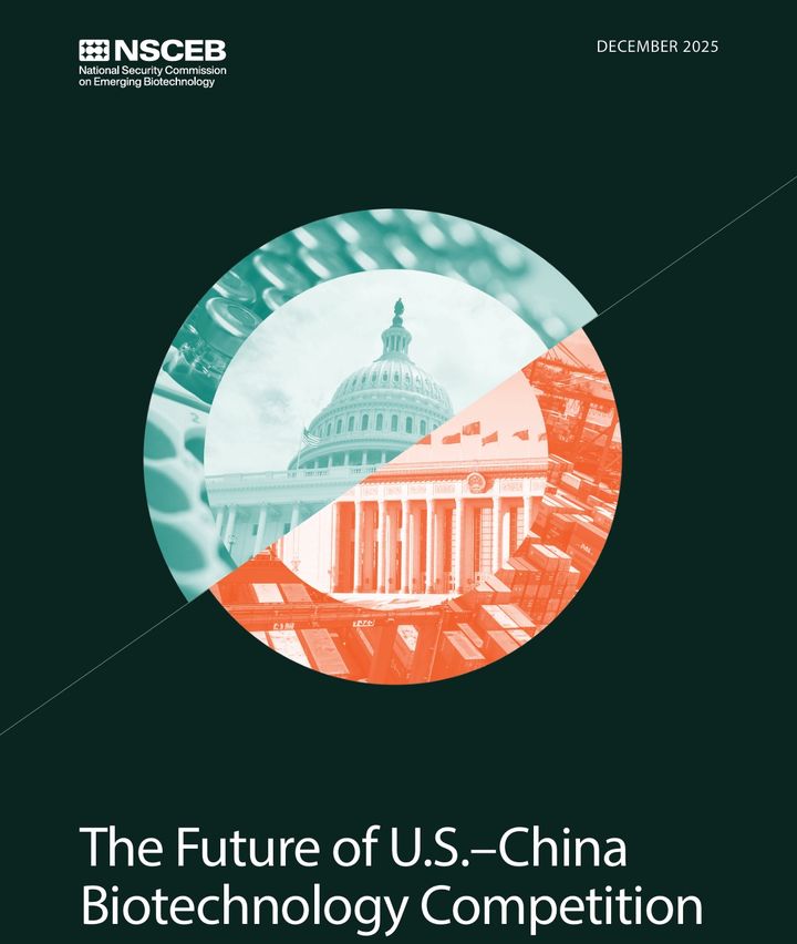 [서울=뉴시스] 신흥 바이오기술 국가안보위원회(NSCEB) 보고서 표지 (사진=NSCEB 보고서 캡쳐) 2025.12.23. photo@newsis.com *재판매 및 DB 금지