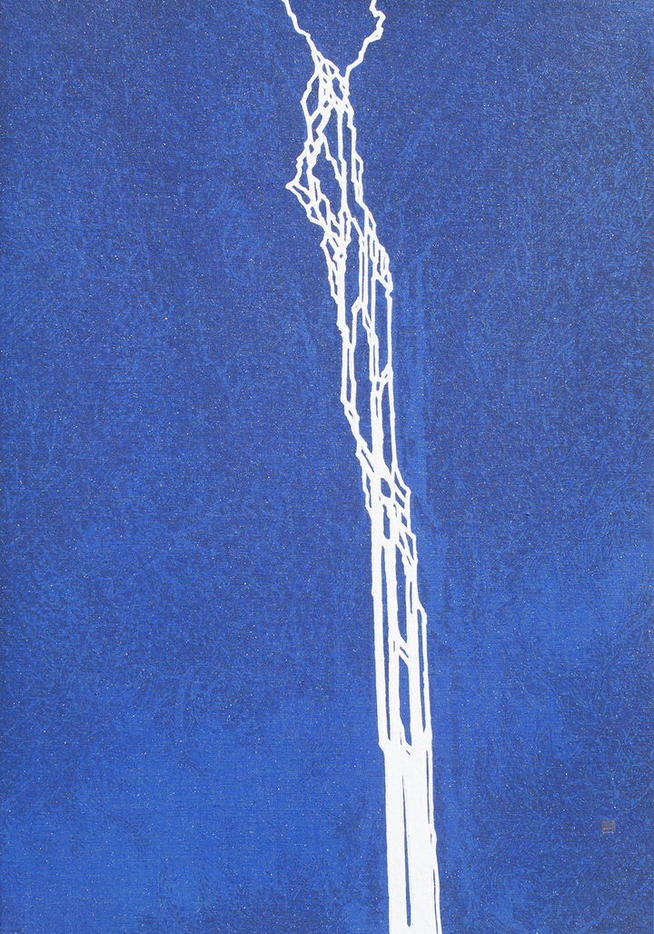 Live is Life 65x45cm, pigment, Asia ink, stone powder on linen,2025 *재판매 및 DB 금지