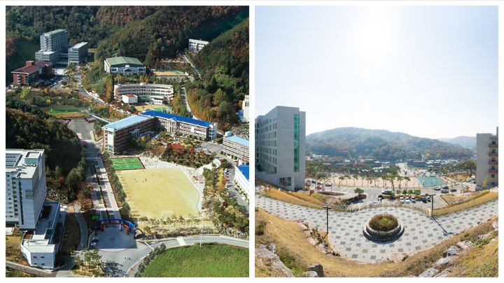 [금산=뉴시스] 중부대 금산캠퍼스(왼쪽)와 고양캠퍼스 전경. (사진=중부대 제공) 2025.12.23. photo@newsis.com *재판매 및 DB 금지