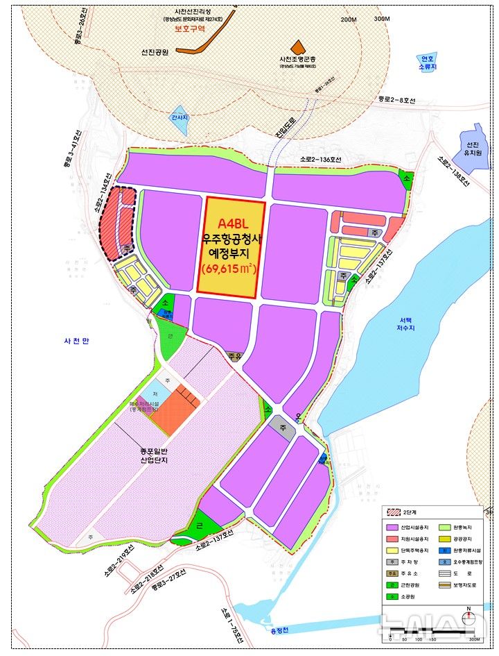 [서울=뉴시스] 경남우주항공 국가산단 사천지구 내 우주항공청 청사 예정부지 위치도. photo@newsis.com