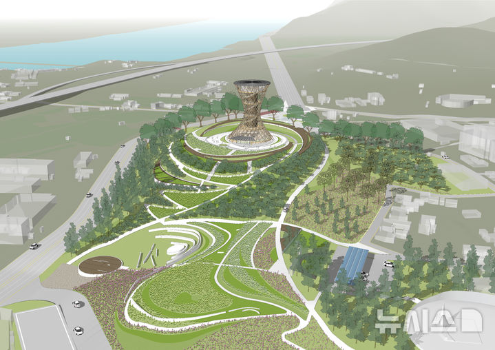 [대구=뉴시스]대구시 달성군이 현풍읍 하동(하리)근린공원에 건립하는 목조전망대 설계 공모 당선작(사진=달성군 제공) 2025.12.23 photo@newsis.com