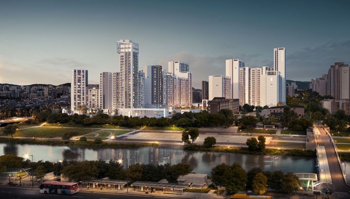 [뉴시스] 더샵 분당티에르원 투시도. (사진=포스코이앤씨) *재판매 및 DB금지 *재판매 및 DB 금지