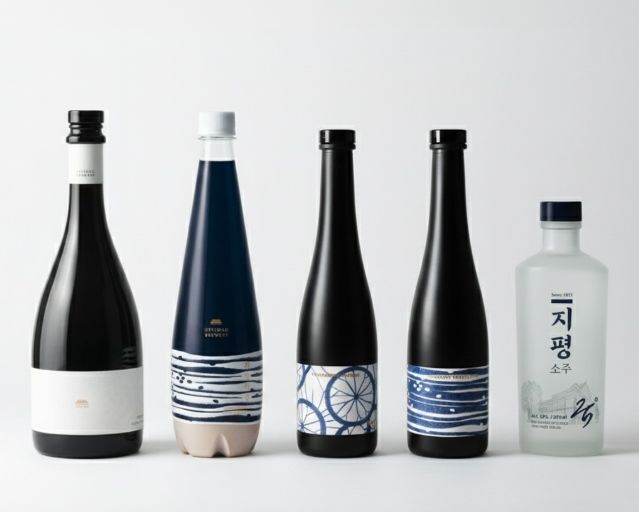 [서울=뉴시스] 지평약주, 지평탁주, 지평석탄, 지평부의, 지평소주. (사진=지평주조 제공) 2025.12.23. photo@newsis.com *재판매 및 DB 금지