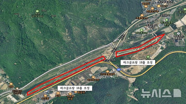 경주 북군동 파크골프장 위치도