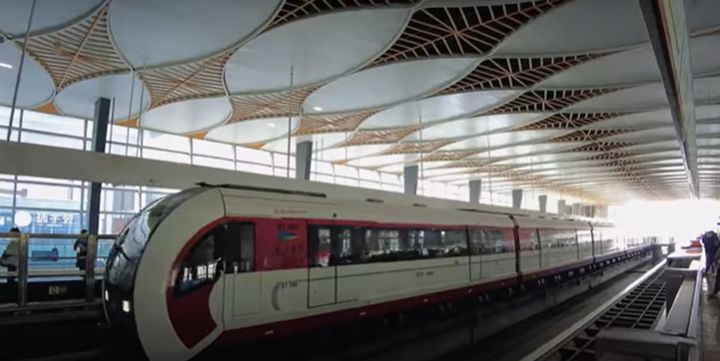 [서울=뉴시스] 중국 베이징의 자기부상 S1선 지하철. 이 노선은 2011년 착공해 2017년에 개통됐다. (출처: 바이두) 2025.12.26. *재판매 및 DB 금지