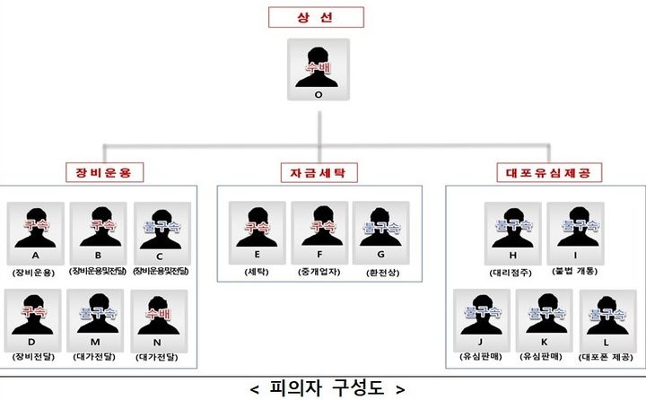 범죄 조직도. (사진=경기남부경찰청 제공) *재판매 및 DB 금지