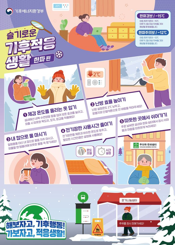 [세종=뉴시스]한파 행동요령 포스터. (사진=기후부 제공) *재판매 및 DB 금지