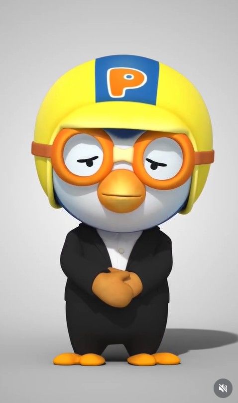 [뉴시스]뽀로로가 검은 정장을 입고 사과를 하고 있다. (사진 = 뽀롱뽀롱 뽀로로 공식 인스타그램 캡처) *재판매 및 DB 금지