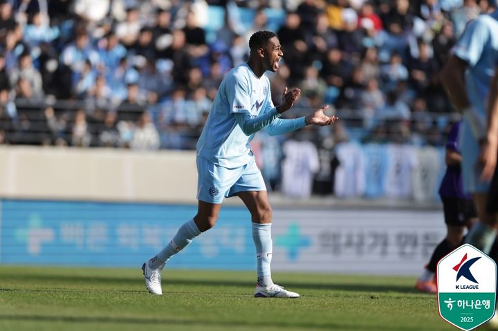 [서울=뉴시스] 프로축구 K리그2로 강등된 대구FC의 에드가. (사진=한국프로축구연맹 제공) *재판매 및 DB 금지