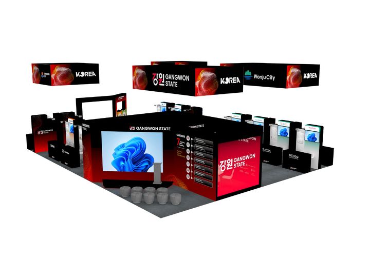 [원주=뉴시스] CES 2026 통합강원관 부스 전경. (사진=원주의료기기산업진흥원 제공) 2025.12.30. photo@newsis.com *재판매 및 DB 금지