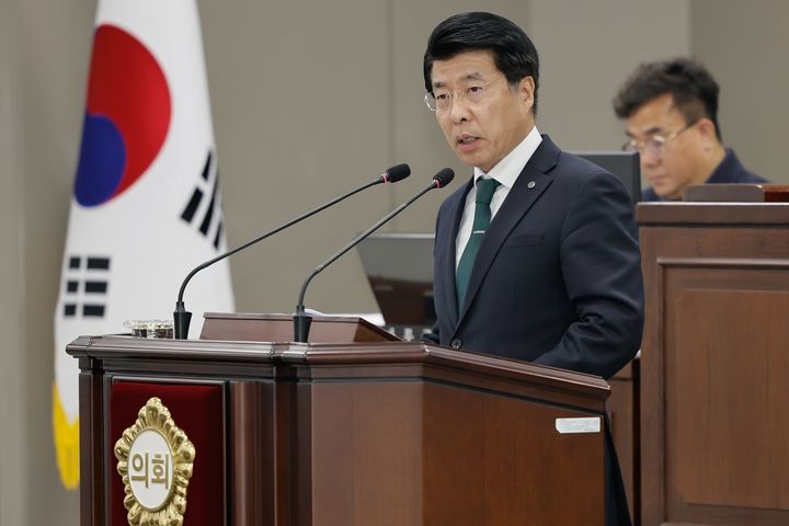 [서울=뉴시스] 제327회 송파구의회 정례회 본회의 시정연설. 2025.12.30. (사진=송파구 제공) *재판매 및 DB 금지