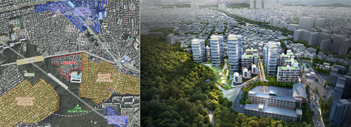 [서울=뉴시스] 신림6구역 위치도 및 조감도. 2025.12.30. (자료=관악구 제공) *재판매 및 DB 금지