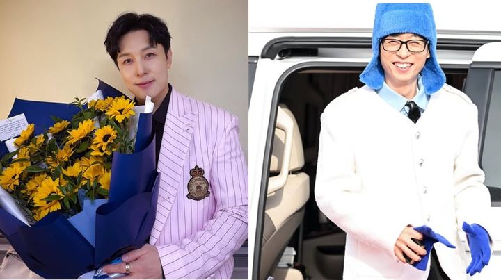 [서울=뉴시스] 그룹 '신화' 멤버 겸 배우 김동완이 방송인 유재석을 향한 응원을 전했다. (사진=김동완, 런닝맨 인스타그램 캡처) 2025.12.30. photo@newsis.com *재판매 및 DB 금지