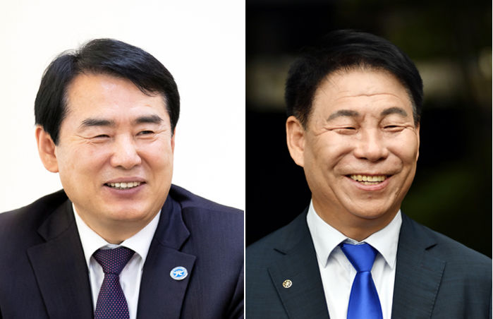 [광주=뉴시스] 이정선 광주시교육감(왼쪽)과 김용태 전 전교조 광주지부장. (사진=뉴시스 DB) photo@newsis.com *재판매 및 DB 금지