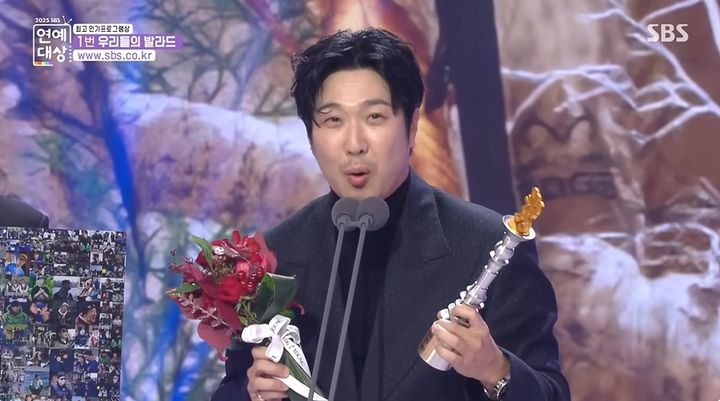 [서울=뉴시스] 방송인 하하가 30일 서울 상암동 SBS 프리즘타워에서 열린 '2025 SBS 방송연예대상'에서 특별상을 받았다. (사진='2025 SBS 방송연예대상' 화면 캡처) 2025.12.31.photo@newsis.com *재판매 및 DB 금지